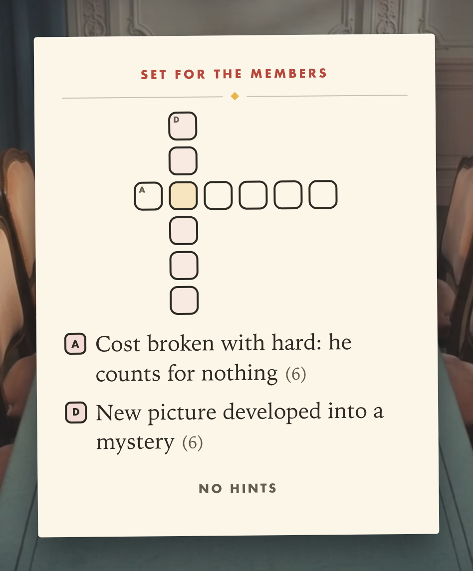 The CIPHER and ENIGMA Crossing as posed, with empty cells and both clues visible
