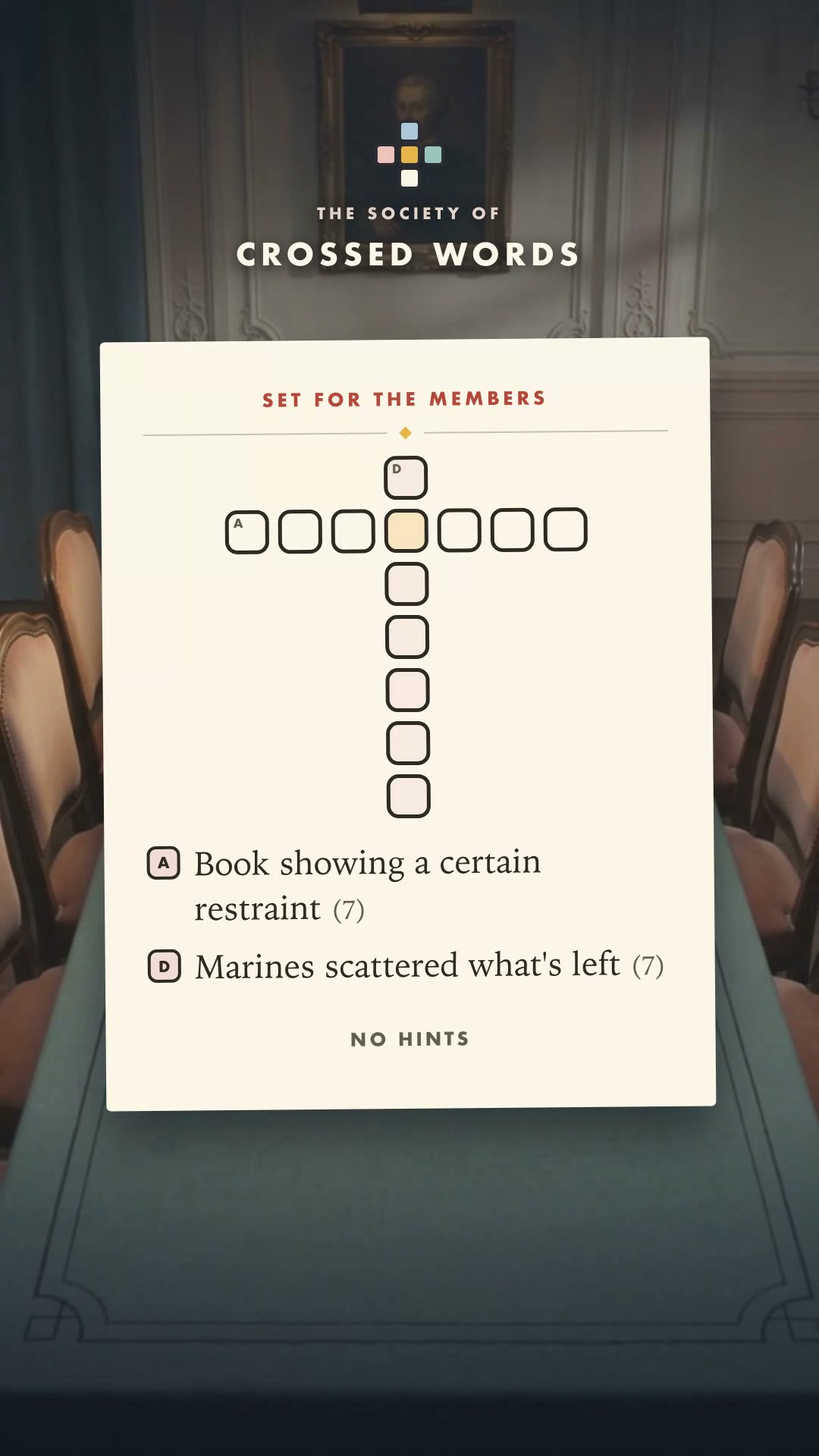 The RESERVE and REMAINS Crossing as posed, with both clues visible and all answer cells empty